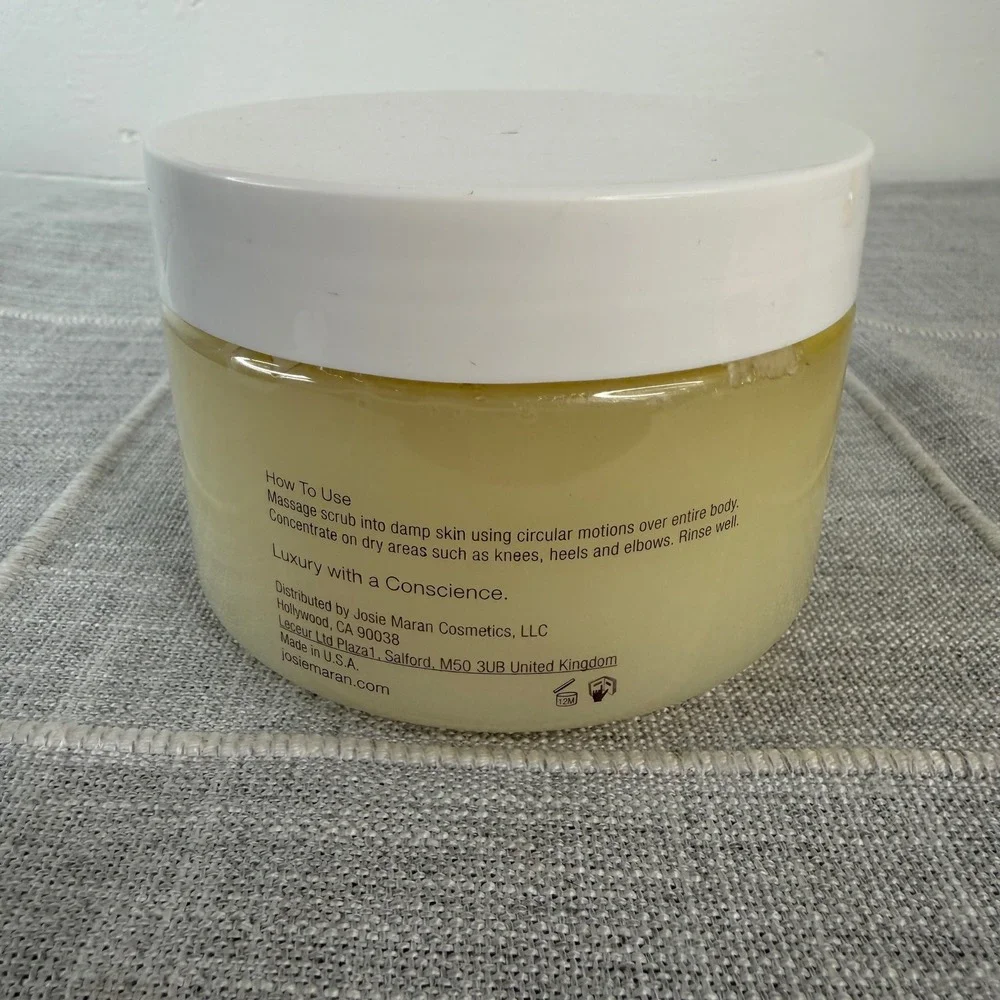 Josie Maran Argan Sugar Balm Body Scrub Cucumber Melon 18 fl Oz Large Jar
